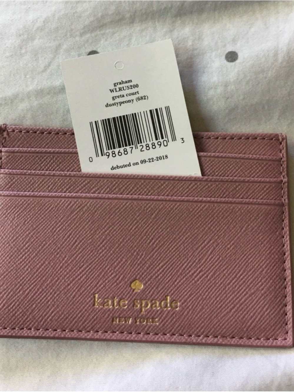 kate spade Peony Glitter Card Holder Wallet - Rose Pink
